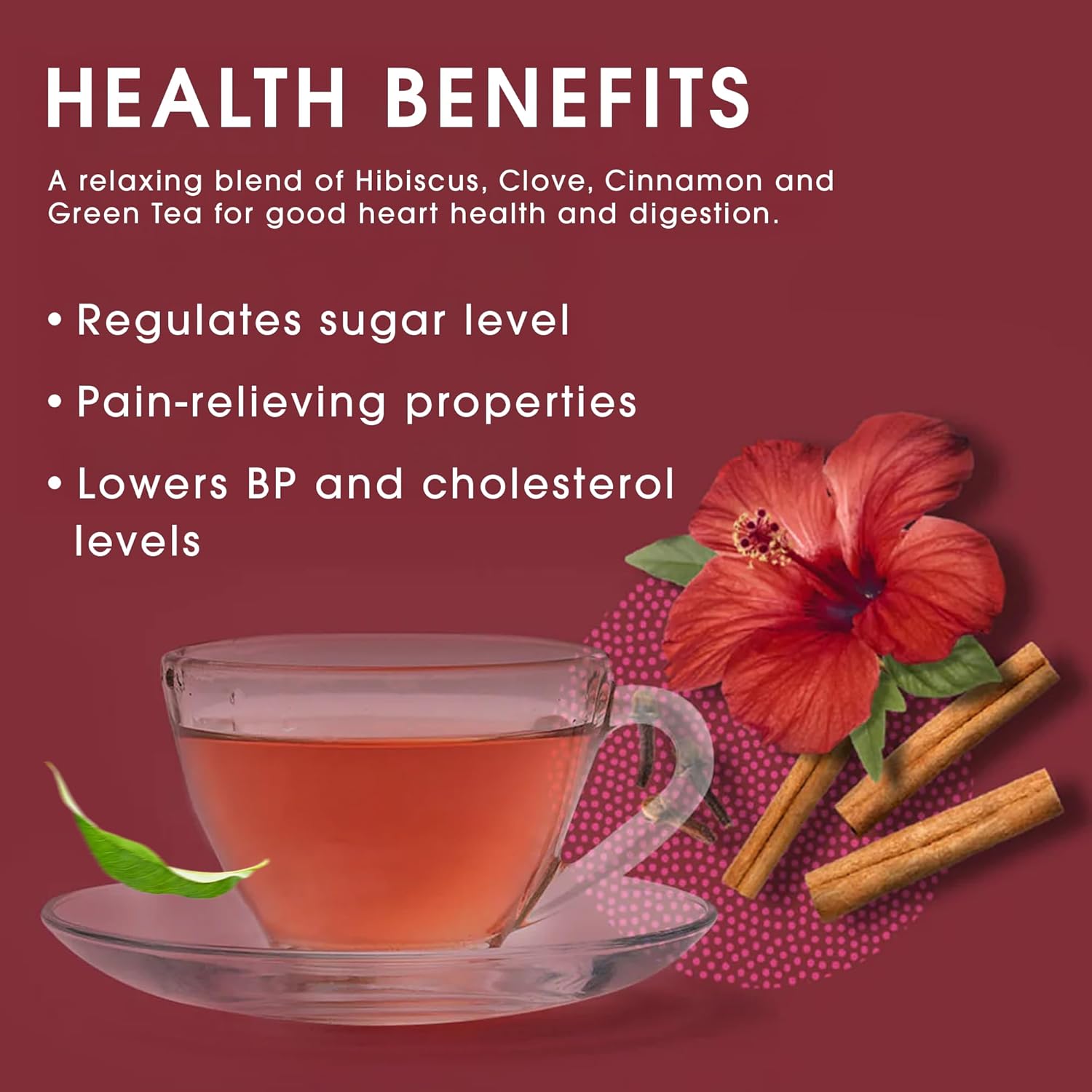 Teabox Hibiscus Cinnamon Clove Green Tea | 50 Tea Bags - Image 3