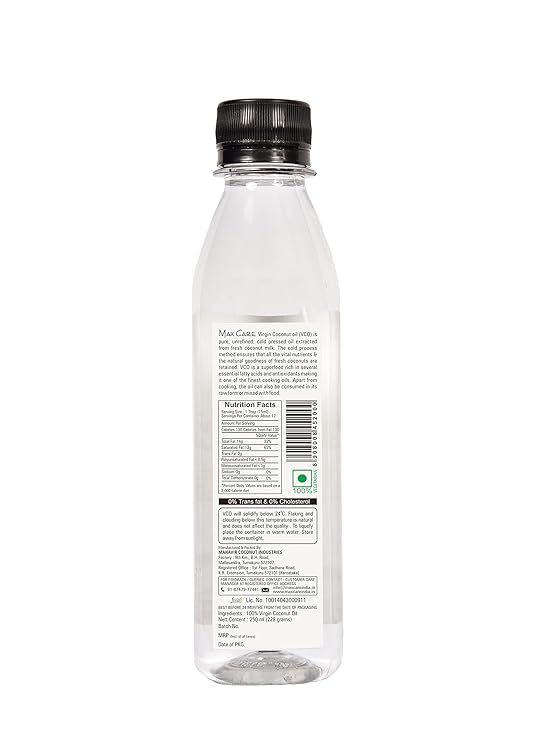 Max Care Virgin Coconut Oil (Cold Pressed) 250ML - Image 2