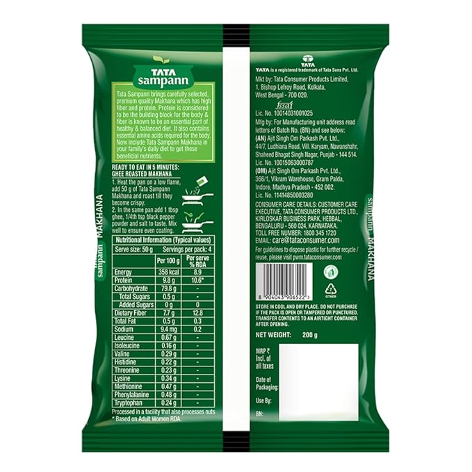 Tata Sampann High Protein Makhana (Foxnut) 200 g - Image 2