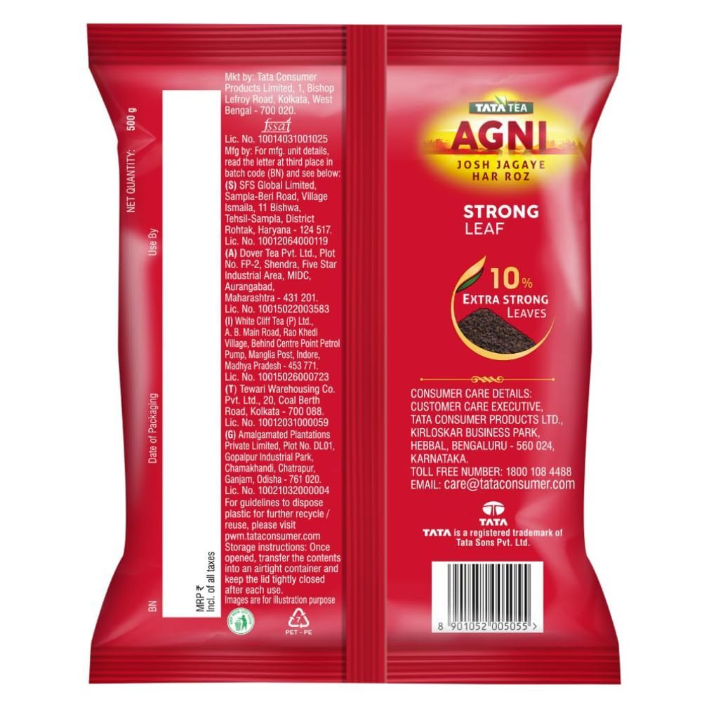 TATA TEA AGNI , Strong Chai With 10% Extra Strong Leaves, Black Tea,500 Gram - Image 6