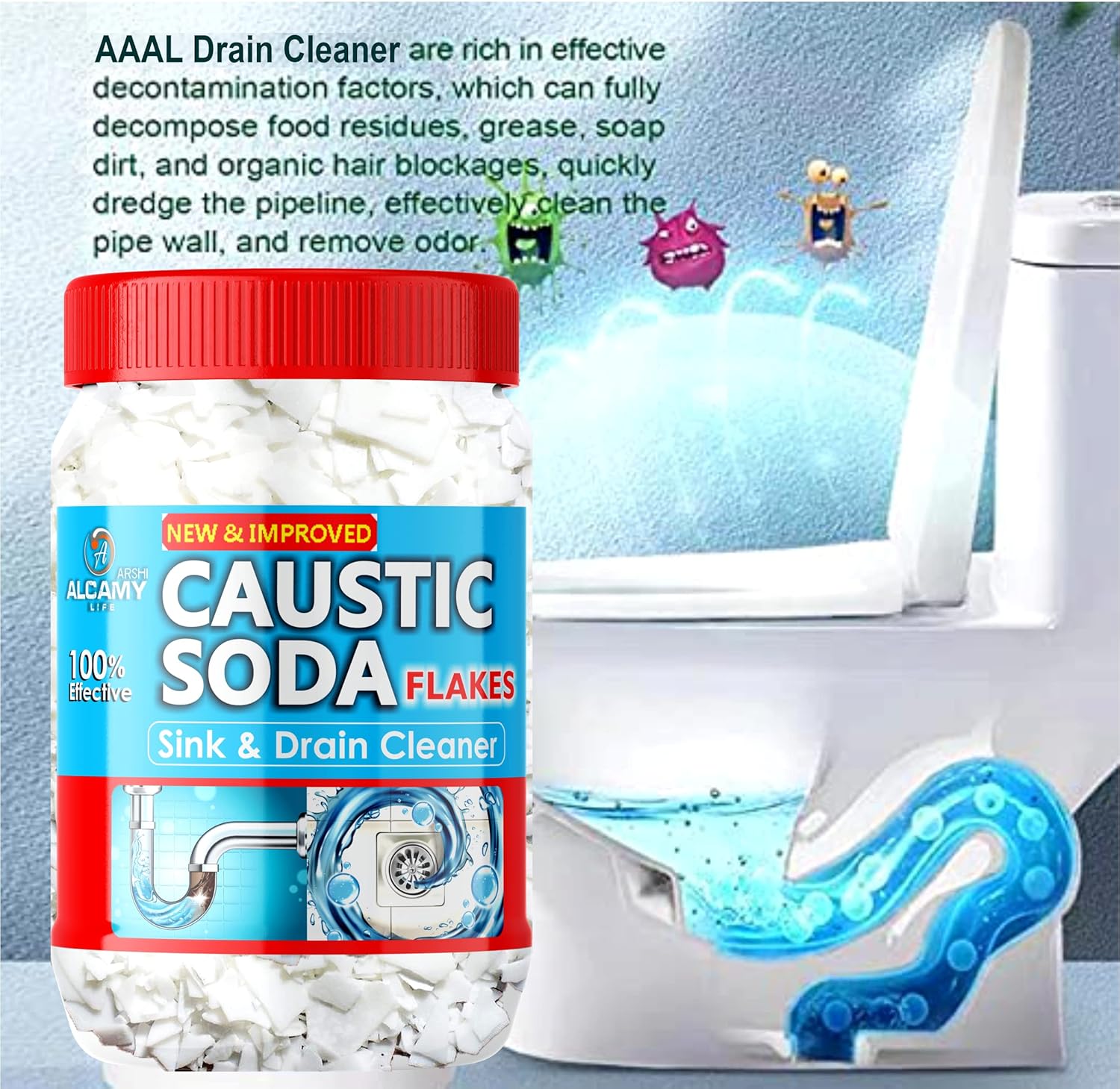AAAL Caustic Soda Flakes 420 GM | For Soap Making Soap Making Flakes | 420 GM - Image 2