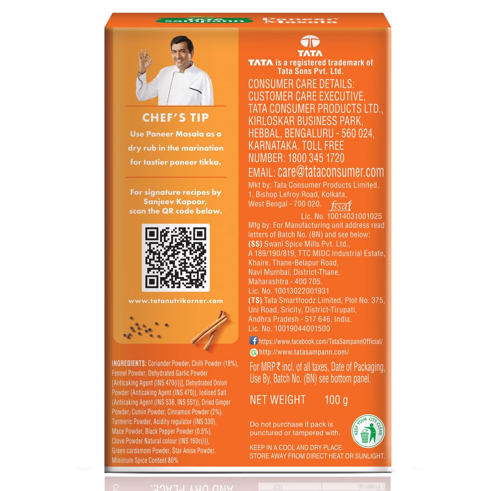 Tata Sampann Paneer Masala Powder with Natural Oils, 100g - Image 2