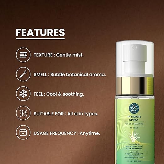Yu n Me Odor Masking Intimate Spray for Women - 60ml - Image 6