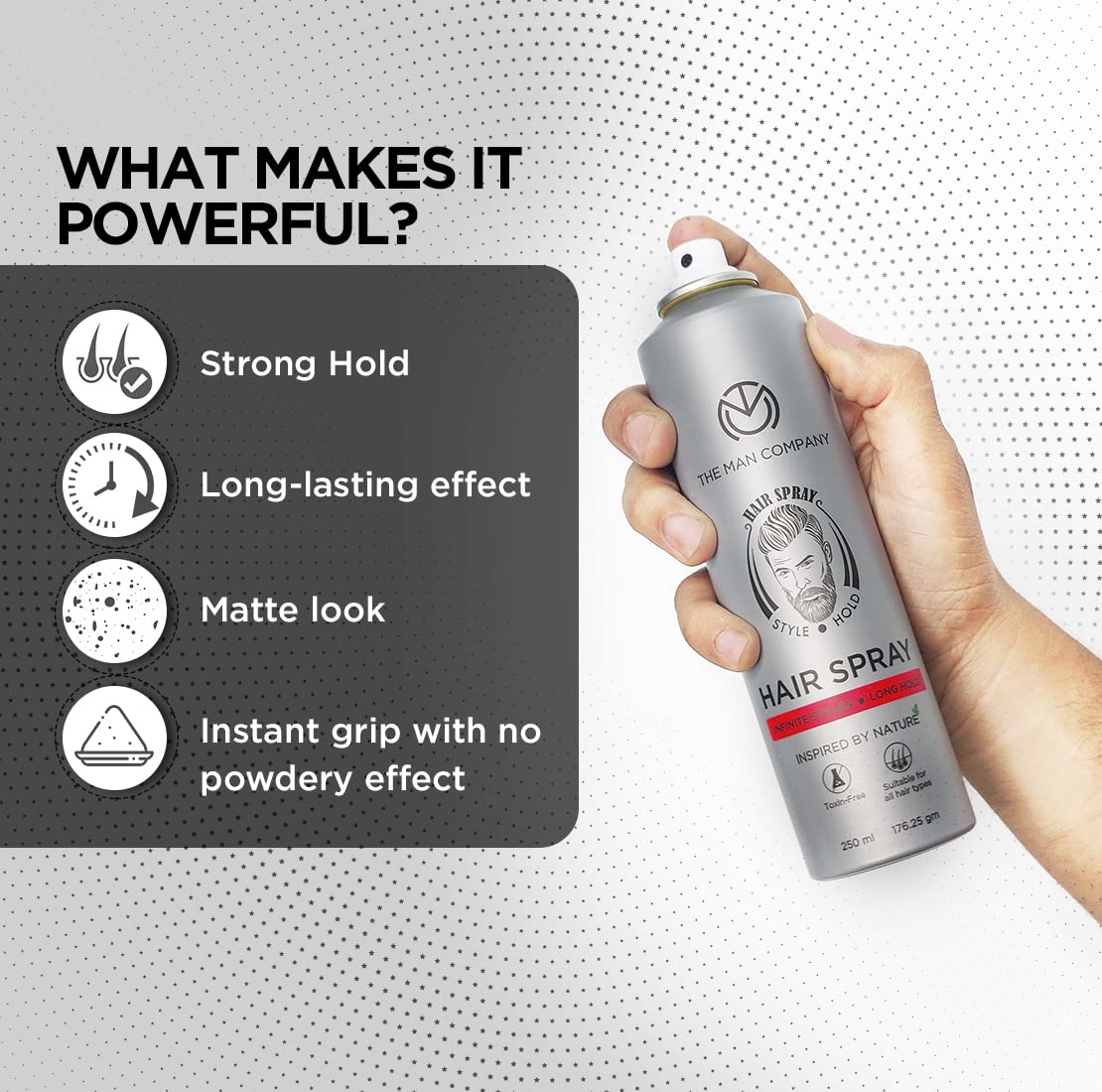 The Man Company Hair Styling Spray For Men 250Ml | Strong Hold - Image 5