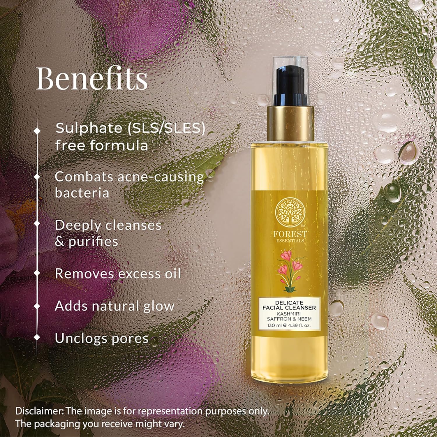 Forest Essentials Delicate Facial Cleanser Saffron and Neem 50 Milliliter - Image 2