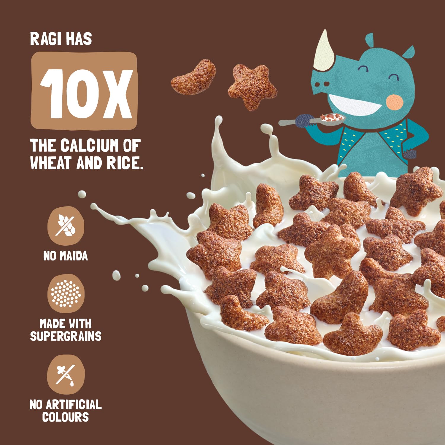 Slurrp Farm Choco Crunch Chocolate Cereal | No Maida, No Refined Sugar, No Added Colour | Ragi Stars and Moons | Healthy Breakfast for Kids | 300 g - Image 5