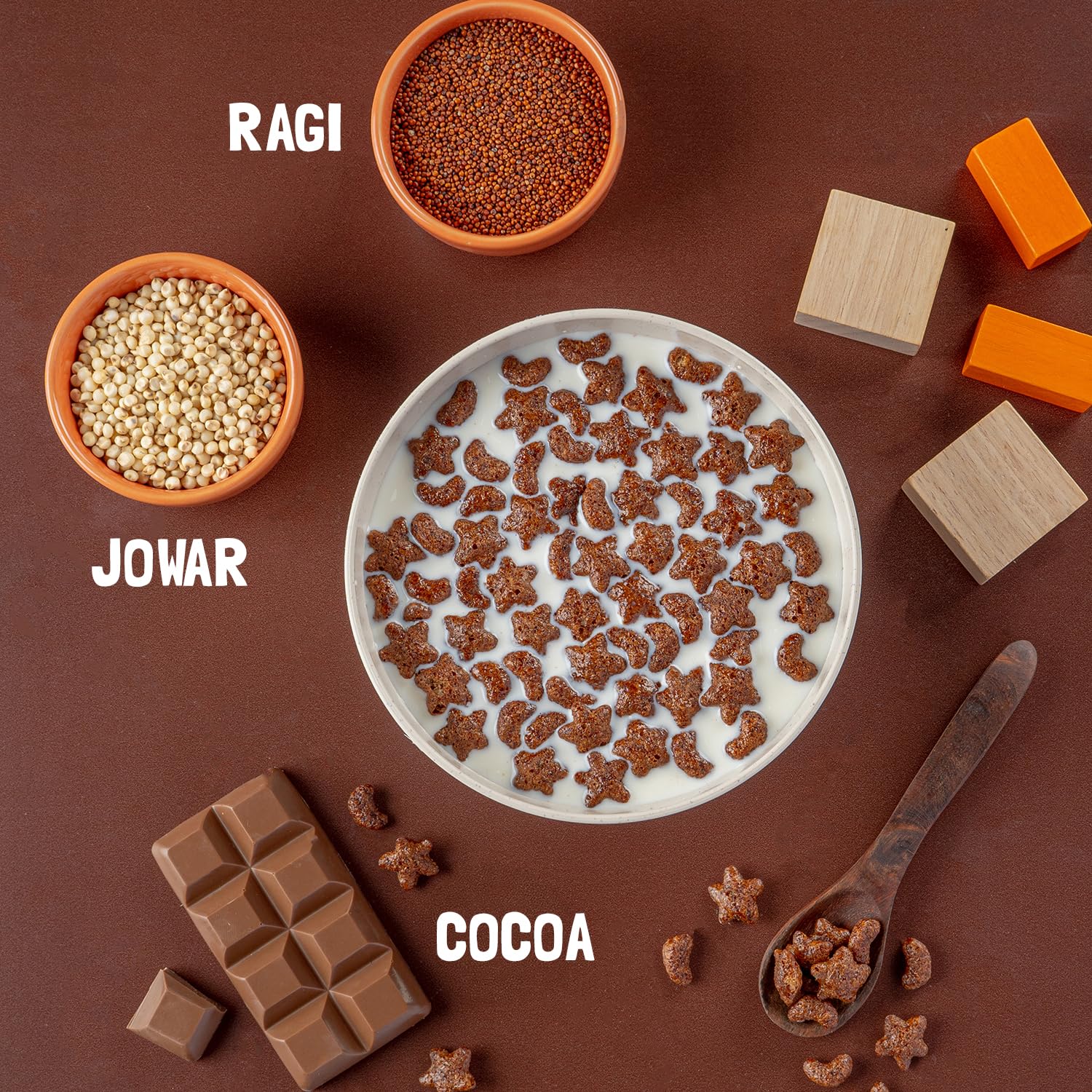 Slurrp Farm Choco Crunch Chocolate Cereal | No Maida, No Refined Sugar, No Added Colour | Ragi Stars and Moons | Healthy Breakfast for Kids | 300 g - Image 6