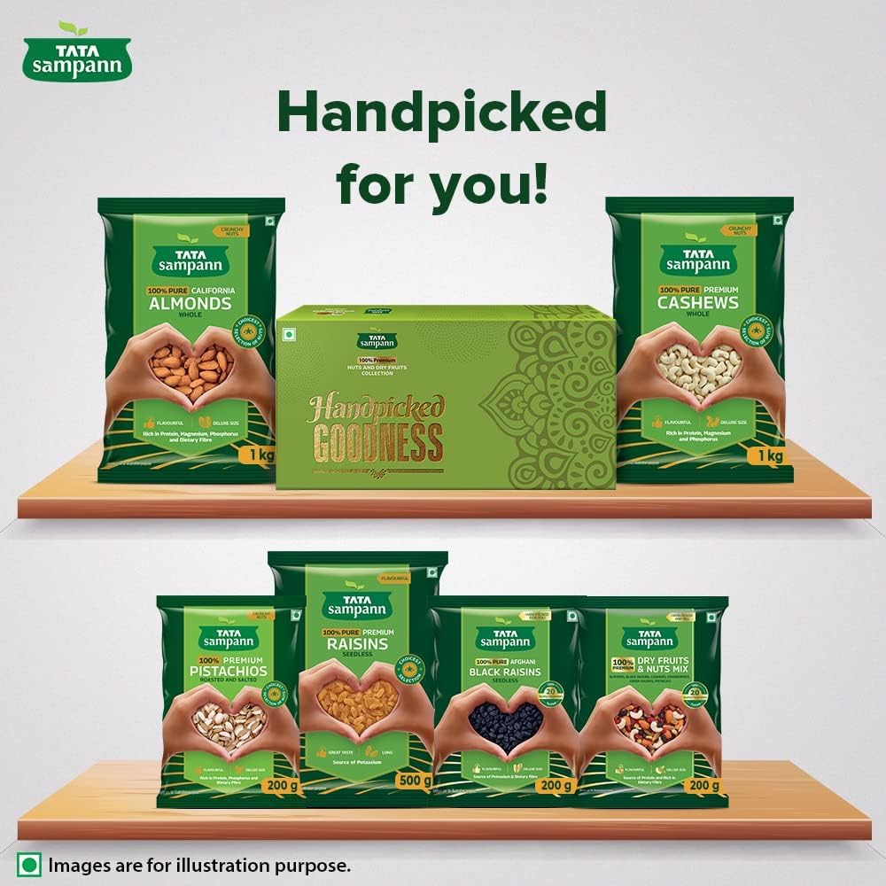 Tata Sampann Pure Raisins Seedless/Kishmish, 500g, Source Of Potassium, Premium Dry Fruits, Green Raisins - Image 5