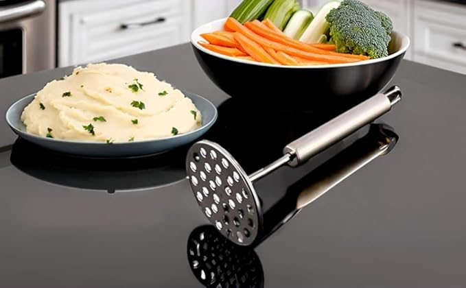 COVETKART Stainless Steel Potato Masher & Mini Whisk Combo (20cm Masher + 25cm Whisk) - Image 4