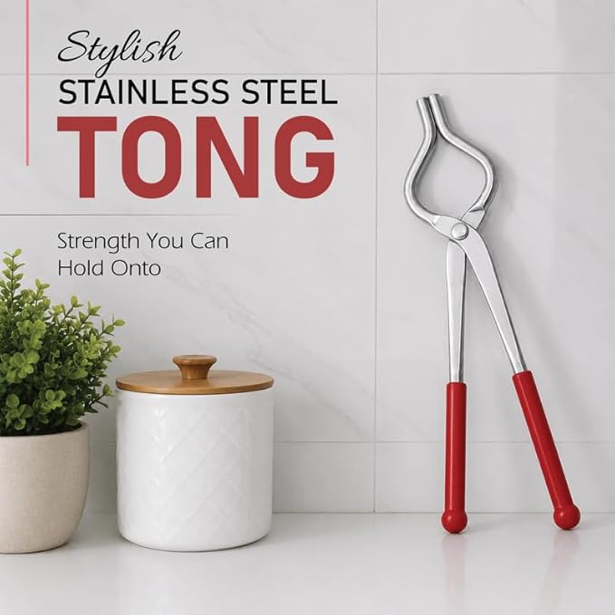 Becharaji Stainless Steel Tong for Holding Kitchen Heavy Duty Pakkad Tong (1 Piece) - Image 2