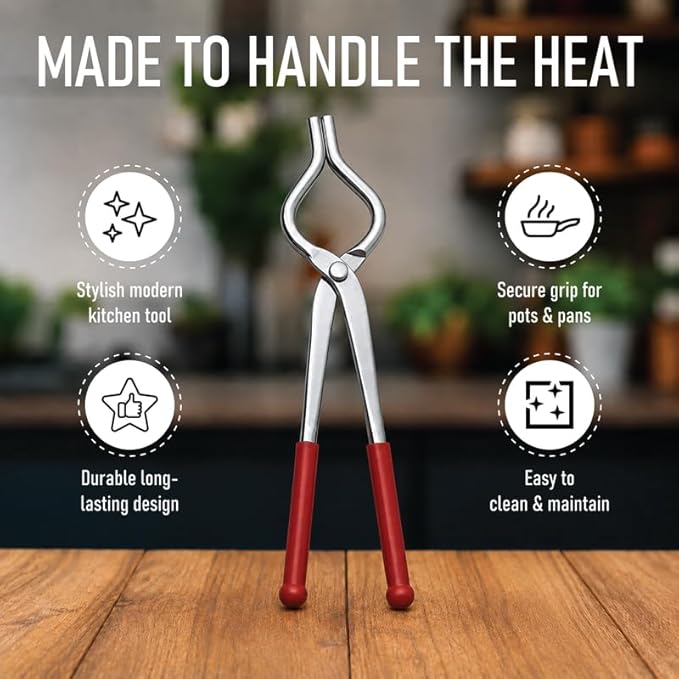Becharaji Stainless Steel Tong for Holding Kitchen Heavy Duty Pakkad Tong (1 Piece) - Image 3