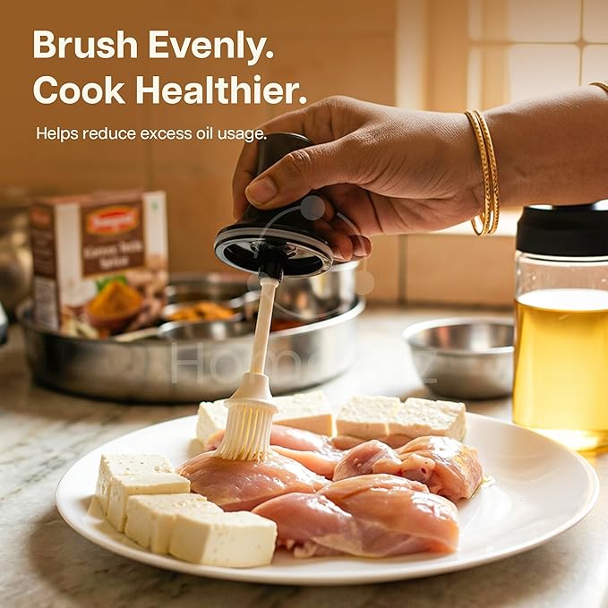 HomeWiz BPA-Free Plastic Oil Dispenser Bottle with Silicone Brush - Image 6
