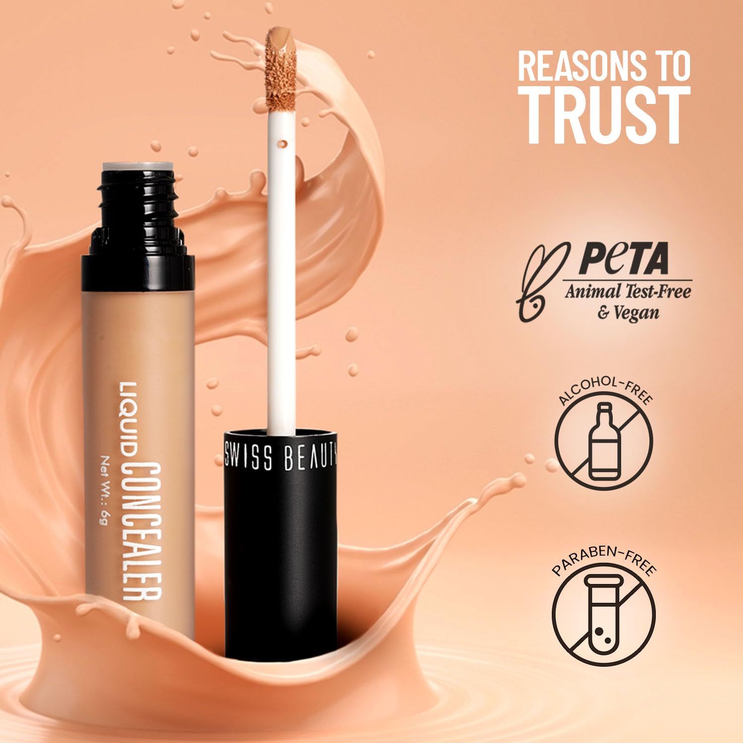 Swiss Beauty Liquid Light weight Concealer with Full Coverage - Image 7