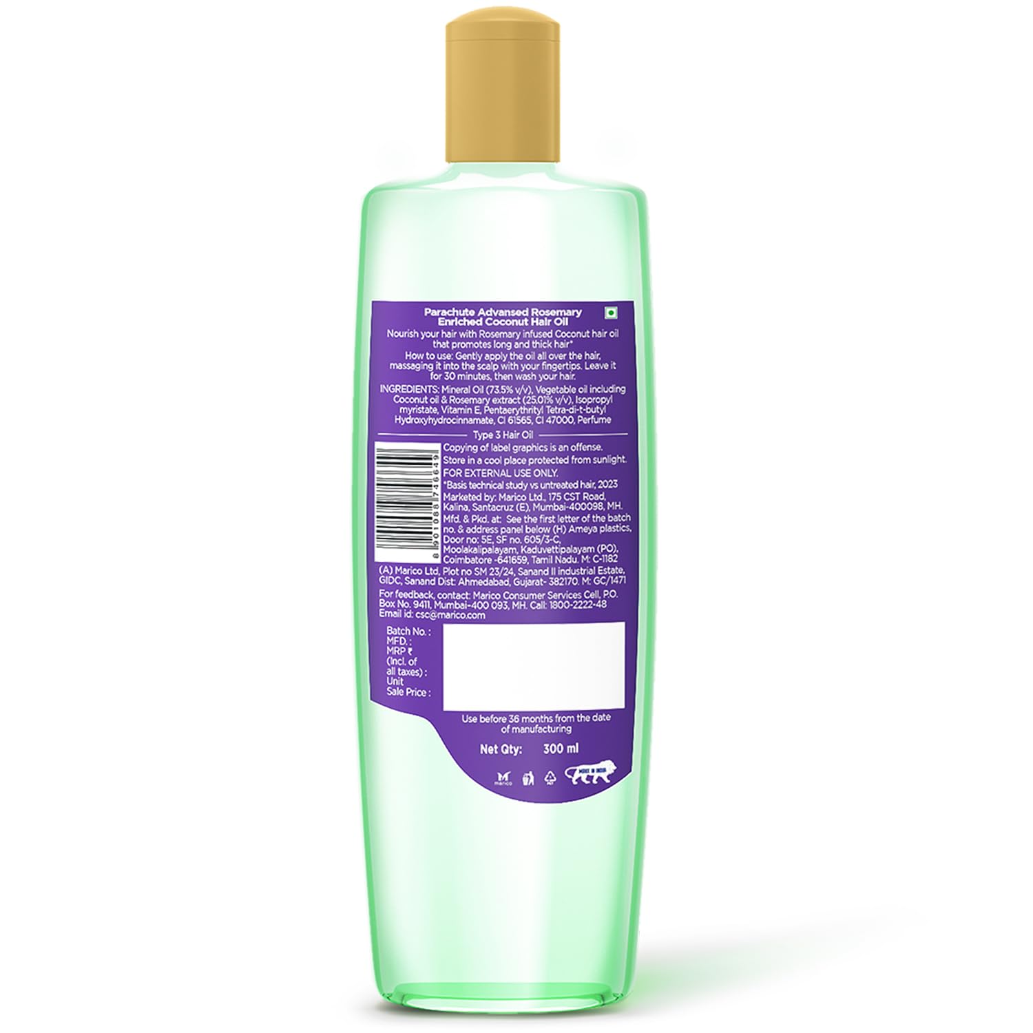 Parachute Advansed Rosemary-enriched Coconut Hair Oil - 300 ML - Image 8