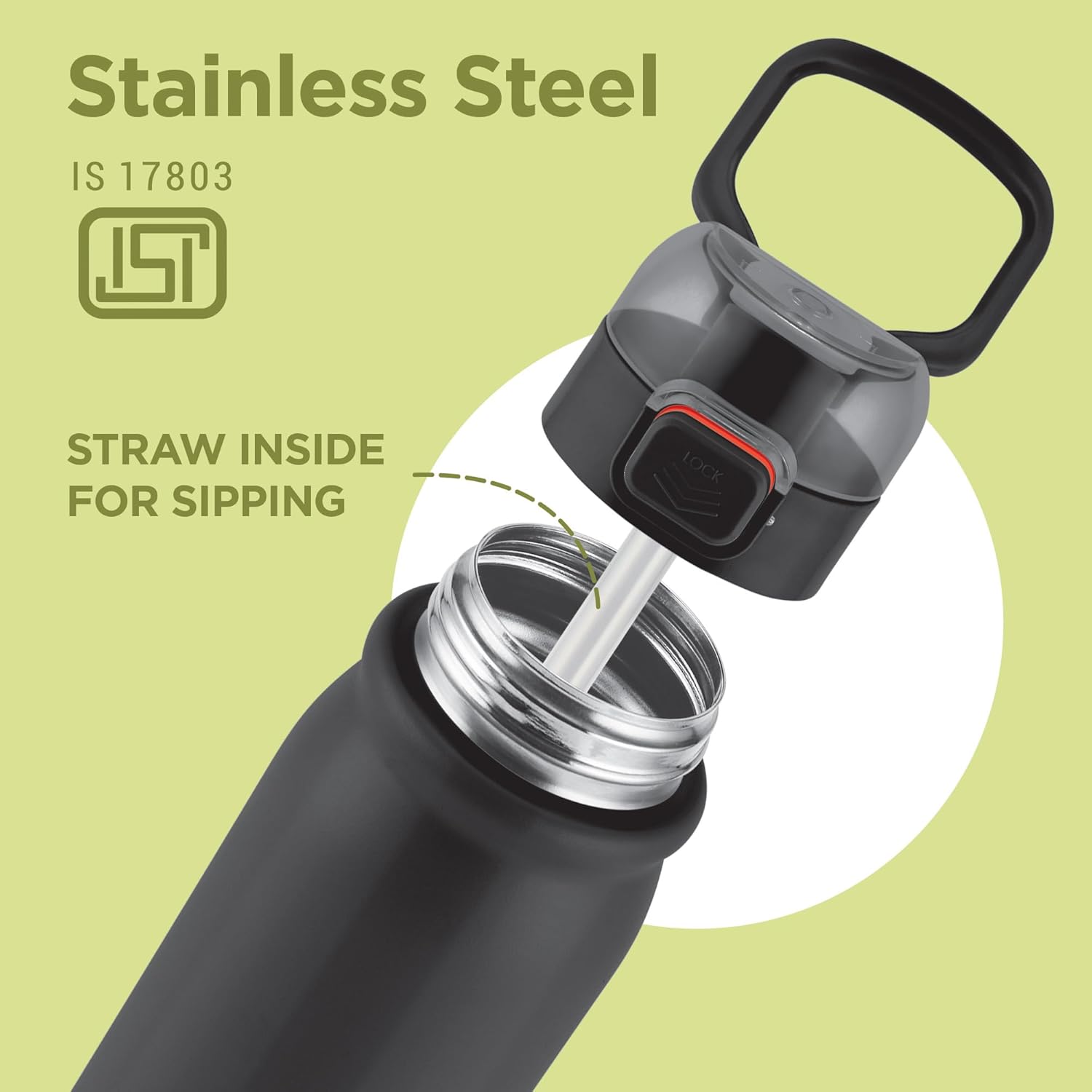 MILTON Reva 1000 ISI Certified Stainless Steel Water Bottle - Image 2