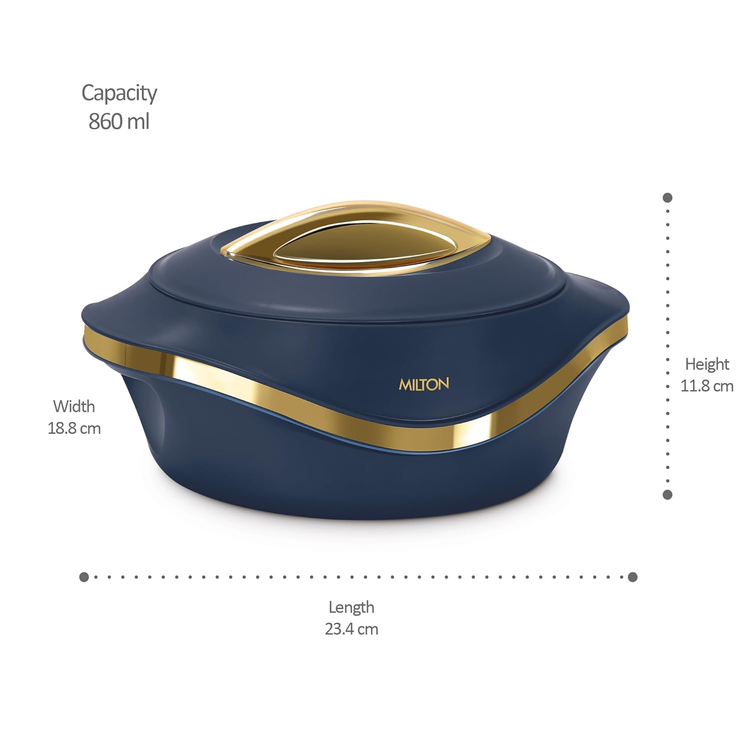 MILTON Pearl 1000 Inner Stainless Steel Casserole, 860 ml, Blue - Image 6