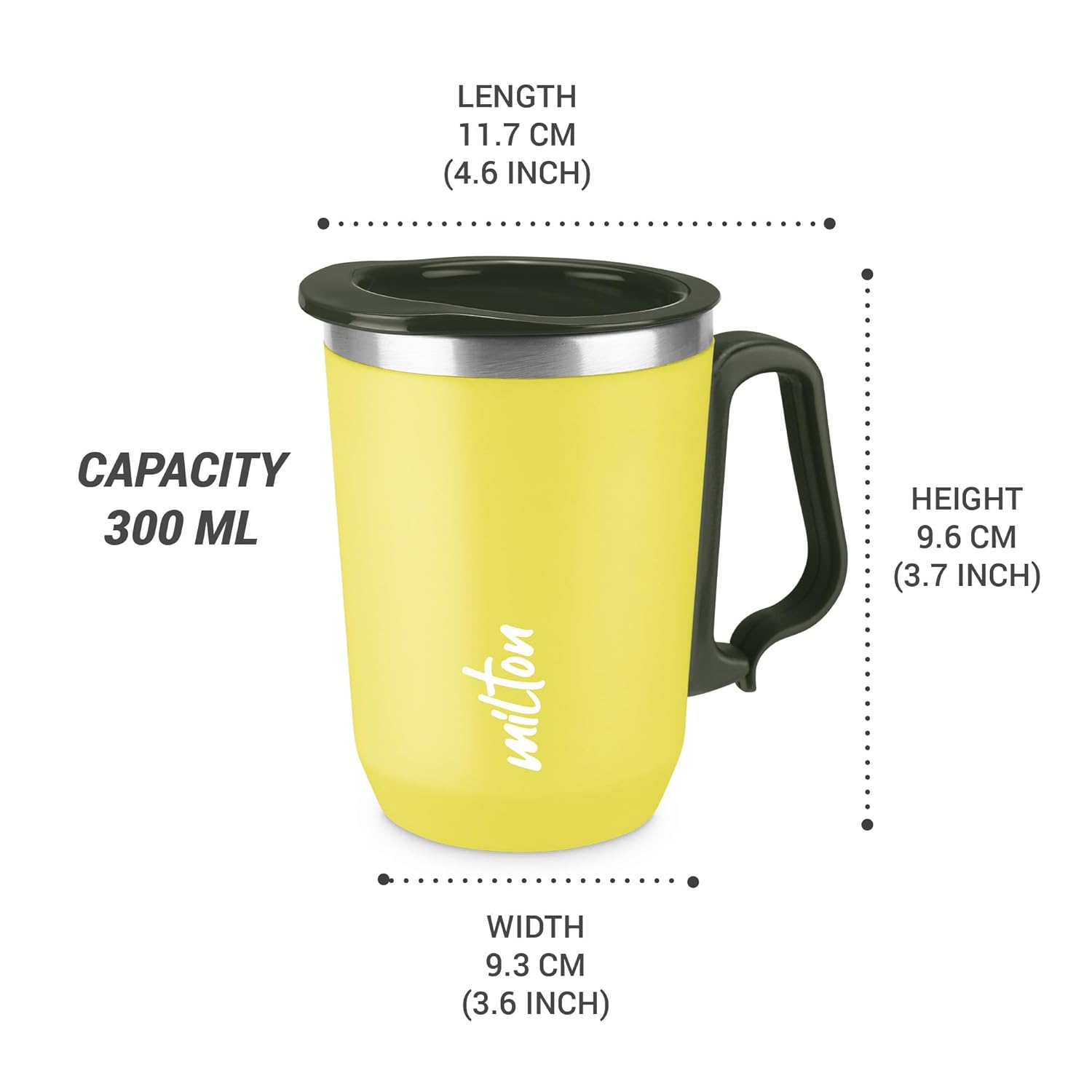 MILTON Cool Touch Coastal 350 Stainless Steel Mug with Lid - 300 ml - Image 6