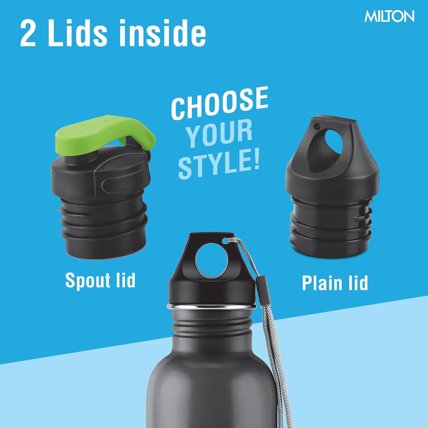 MILTON Marine 900 Stainless Steel Water Bottle  880 ml - Black - Image 2