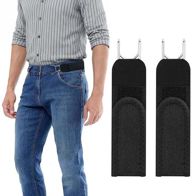GUSTAVE® Buckleless Belt Hook Tactical Metal Hook Elastic Belt Unisex Buckle-Less Invisible Waist Belts for Work & Edc - Image 1