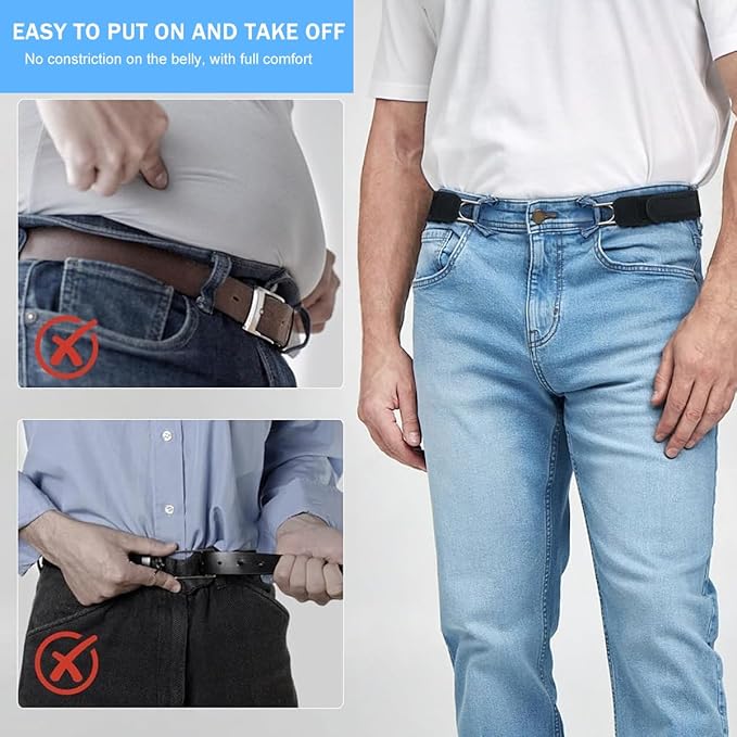 GUSTAVE® Buckleless Belt Hook Tactical Metal Hook Elastic Belt Unisex Buckle-Less Invisible Waist Belts for Work & Edc - Image 5