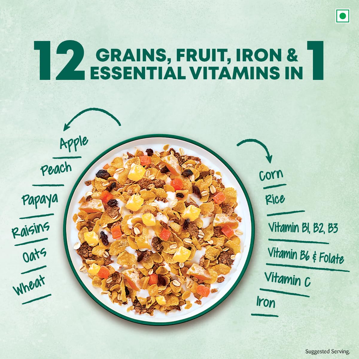 Kellogg's Muesli Fruit Magic 500G | 12-In-1 Power Breakfast | India'S No 1 Muesli | Multigrain Breakfast Cereal - Image 3