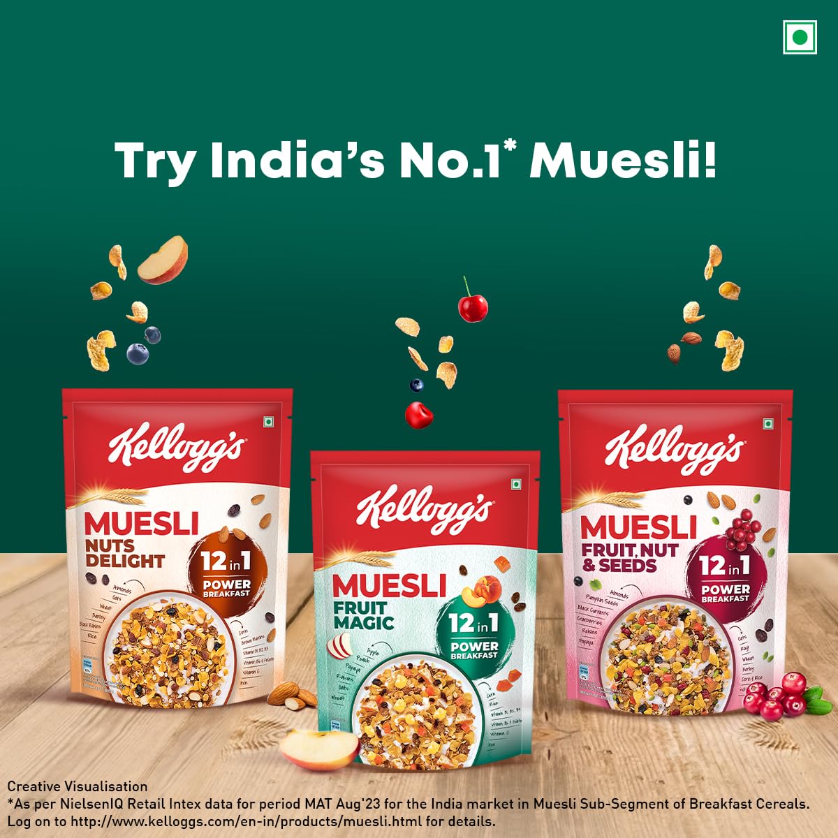 Kellogg's Muesli Fruit Magic 500G | 12-In-1 Power Breakfast | India'S No 1 Muesli | Multigrain Breakfast Cereal - Image 7