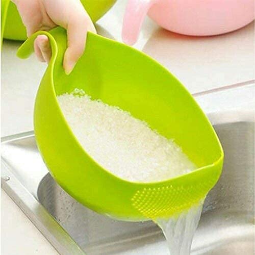 Clazkit Multi-Purpose Strainer or Washer Bowl for Rice Fruits & Vegetable Rice Bowl Color May Vary, Plastic - 10.2 x 17.5 x 24.3 Centimeters - Image 1