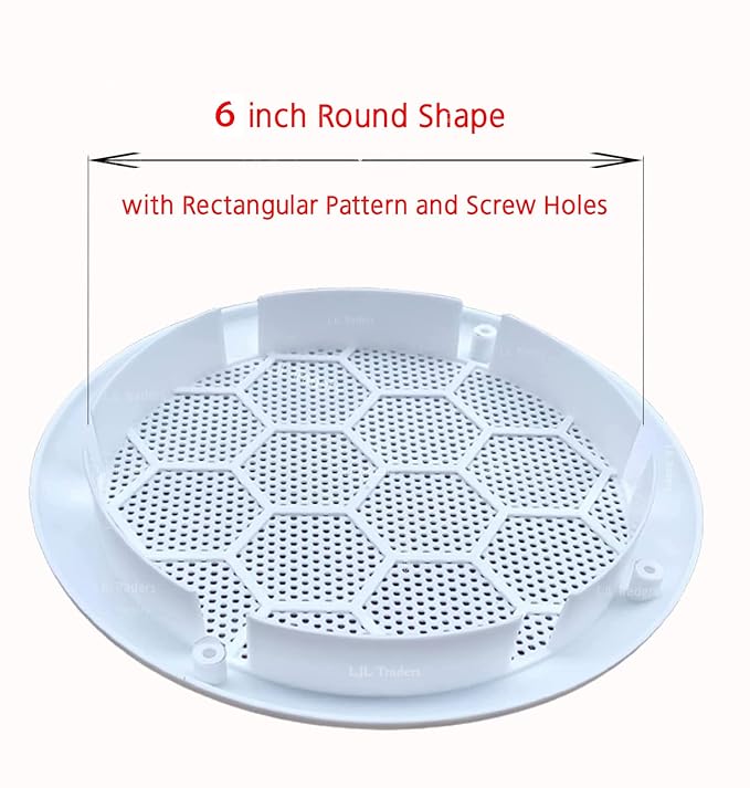  Wall Exhaust Fan Chimney Vent Pipe Back Cover with Mosquito Net, Dust Controller, White - 1 Piece - Image 3