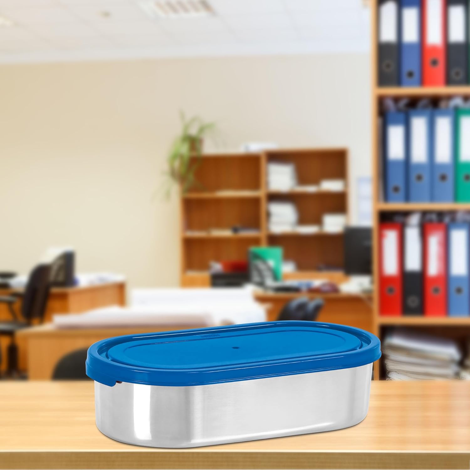 MILTON Steel Slider Stainless Steel Container, 675 ml, Blue | Tiffin | Refrigerator Free| Food Grade - Image 6