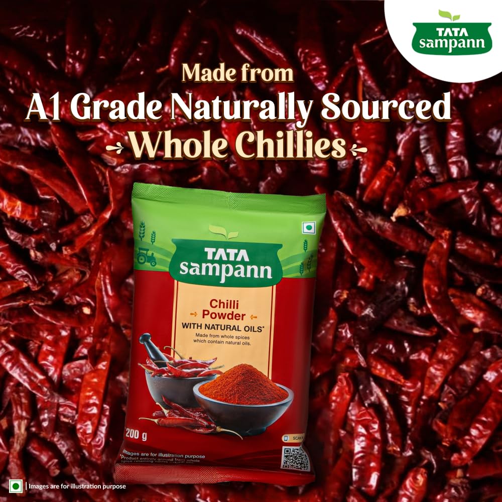 Tata Sampann Chilli Powder with Natural Oils, 500g, Lal Mirchi Powder, Mirchi Powder