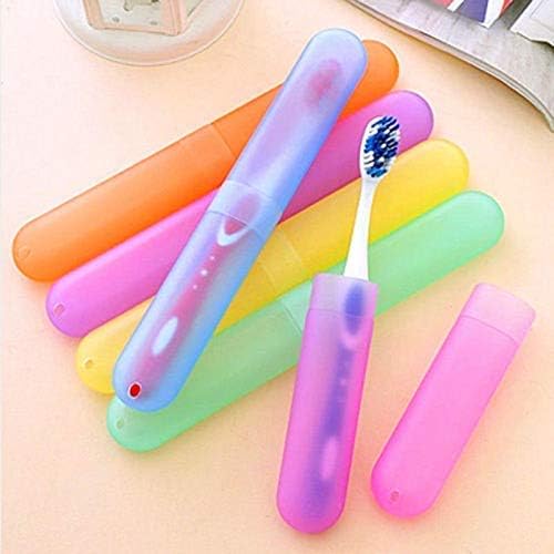 SR Plastic 4 Pcs Bathroom Tooth Brush Holder Tube Cap Cover Protect Case Box Toothbrush - Made in India (Cover - Multicolor) - Image 1