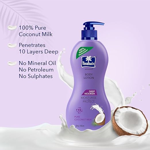 Parachute  Advansed Deep Nourish Body Lotion for Women & Men, Dry Skin, 250ml | Pure Coconut Milk, 100% Natural, 72h Moisturisation - Image 6