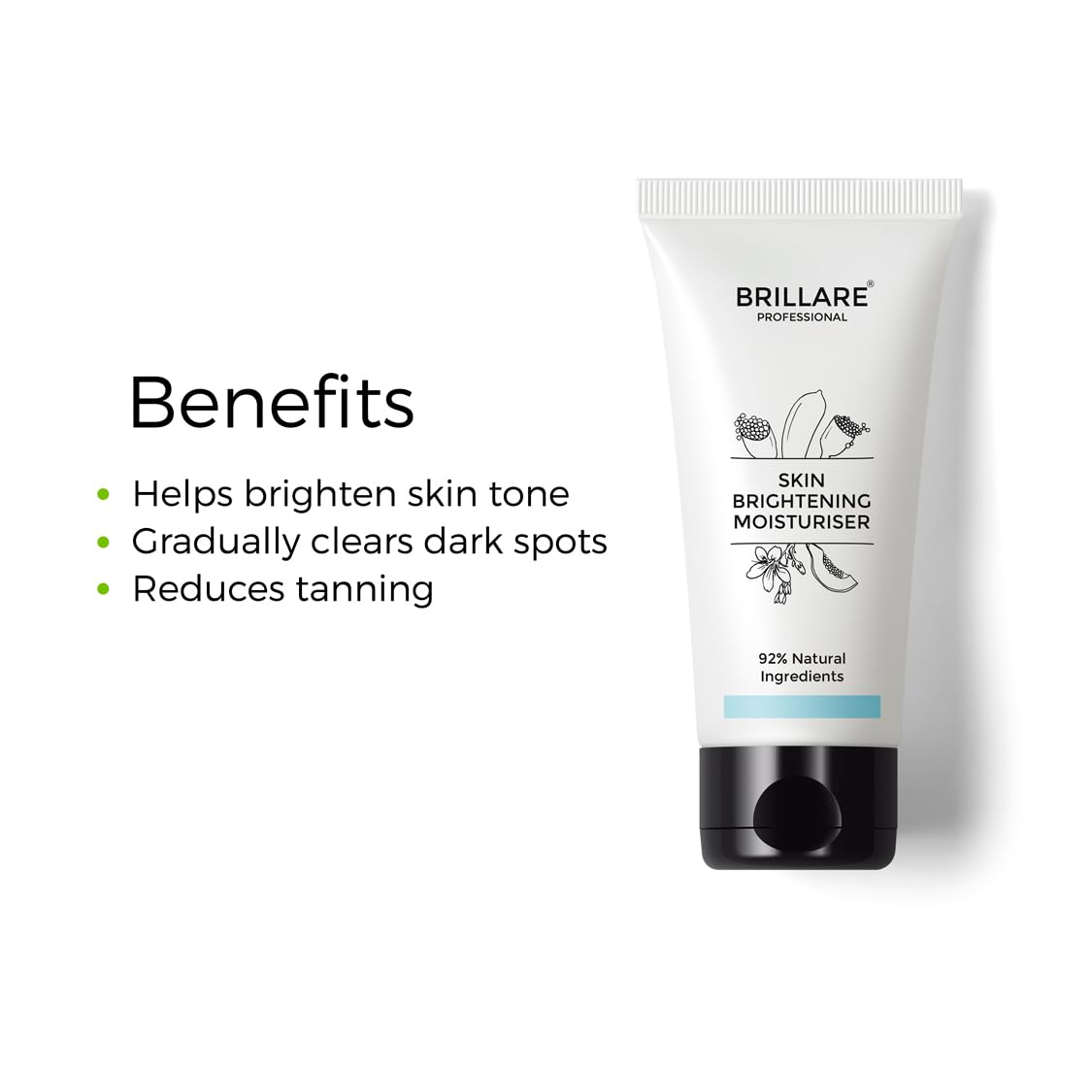 Brillare Professional Skin Brightening Natural Moisturiser With Lime Cavier and Papaya, Reduces Tanning, Helps in Brighten Skin Tone, 50 ml - Image 3