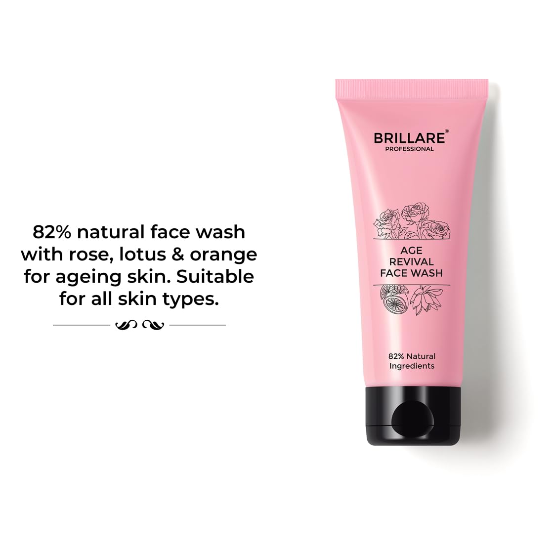 Brillare Professional Age Revival Natural Face Wash With Indian Rose and Lotus (100 ML) - Image 2