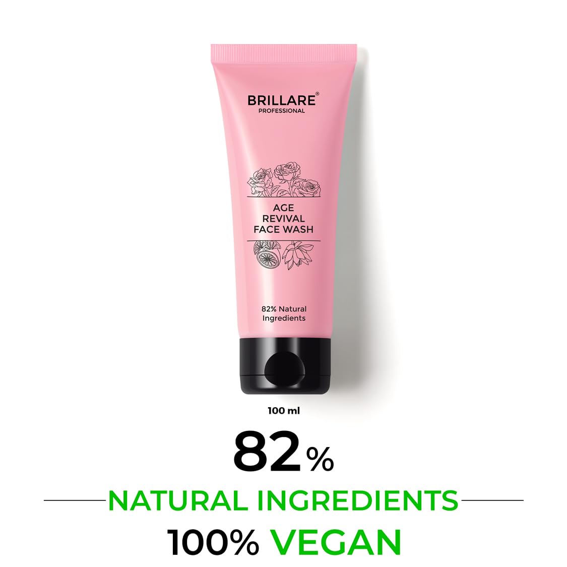 Brillare Professional Age Revival Natural Face Wash With Indian Rose and Lotus (100 ML) - Image 4