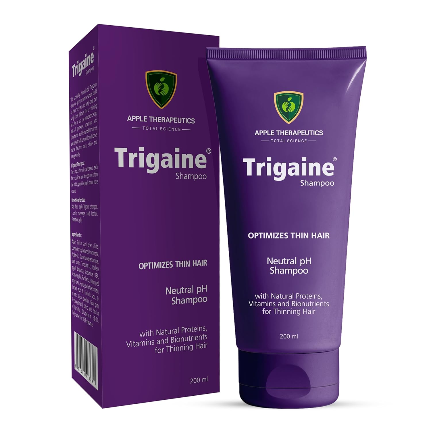 Trigaine Shampoo 200ml | pH Balanced Best Daily Shampoo For Heat Treated & Color Damaged Hair | Protein Intensive Dermatologist-Recommended Everyday Use for Women & Men - Image 1
