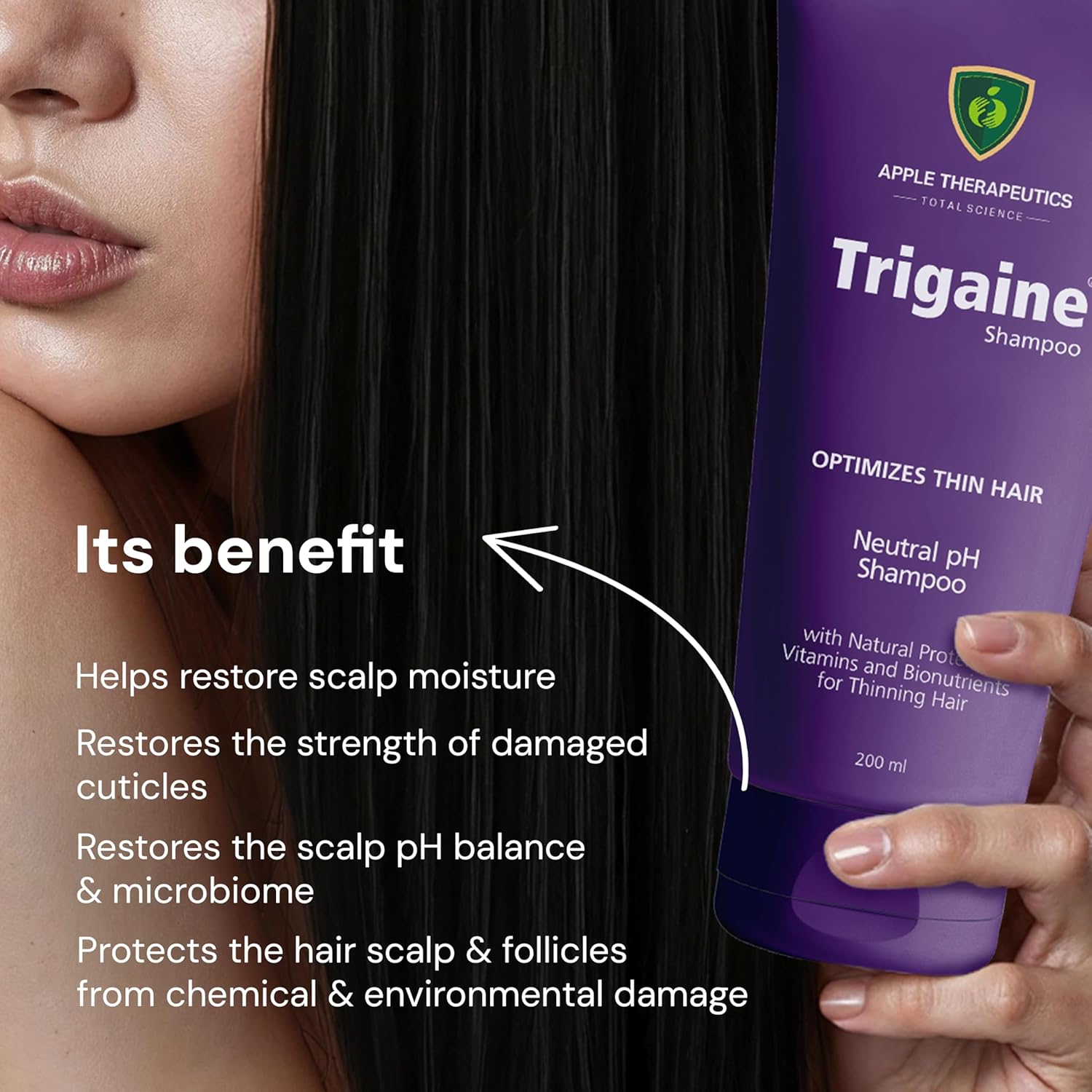 Trigaine Shampoo 200ml | pH Balanced Best Daily Shampoo For Heat Treated & Color Damaged Hair | Protein Intensive Dermatologist-Recommended Everyday Use for Women & Men - Image 3