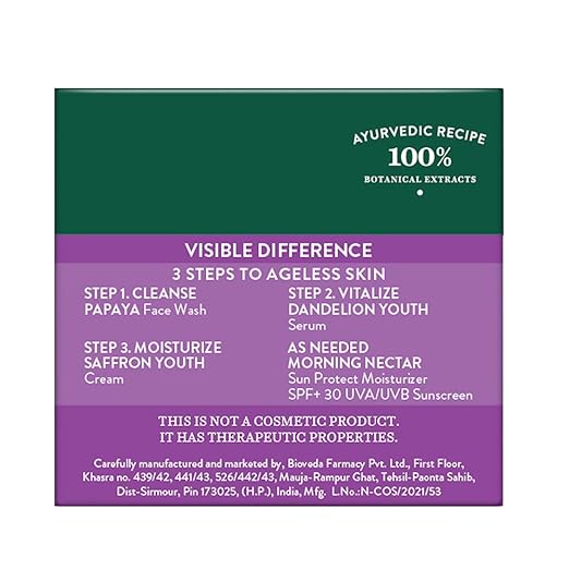 Biotique Saffron Dew 50g -- Ageless face & body cream - Image 2