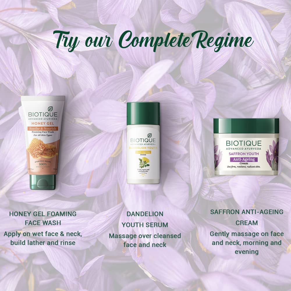 Biotique Saffron Dew 50g -- Ageless face & body cream - Image 7