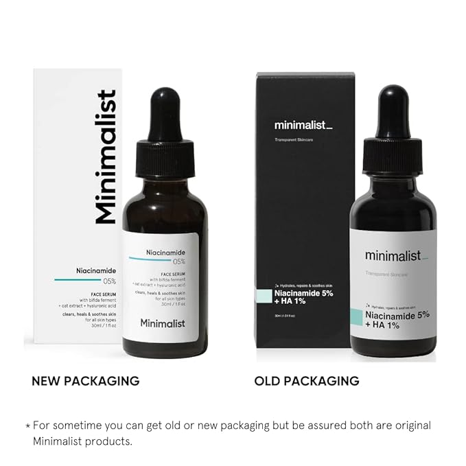 Minimalist 5% Niacinamide Serum for Clear Glowing Skin | With 1% Hyaluronic Acid for Hydration | Pore Minimizer for Face | Clears Acne Marks & Blemishes | For Women & Men | 1 Fl Oz / 30 ml - Image 4