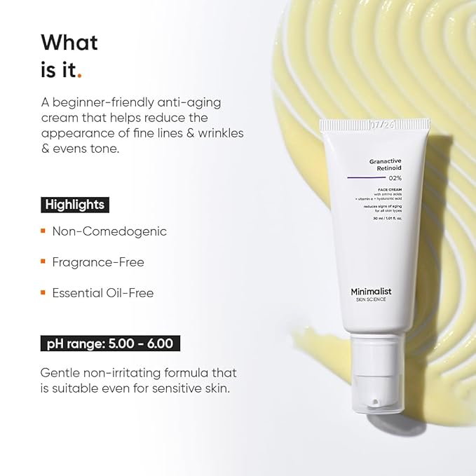 Minimalist 2% Retinoid Anti Ageing Night Cream for Wrinkles & Fine Lines | With Retinol Derivative For Sensitive Skin - Image 2