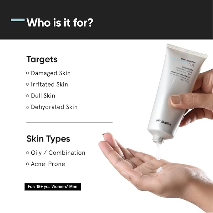 Minimalist 0.3% Ceramide Face Moisturizer For Barrier Repair & Deep Moisturization | Daily Repairing Face Moisturizing Cream | For Oily - Combination Skin | 50g - Image 2