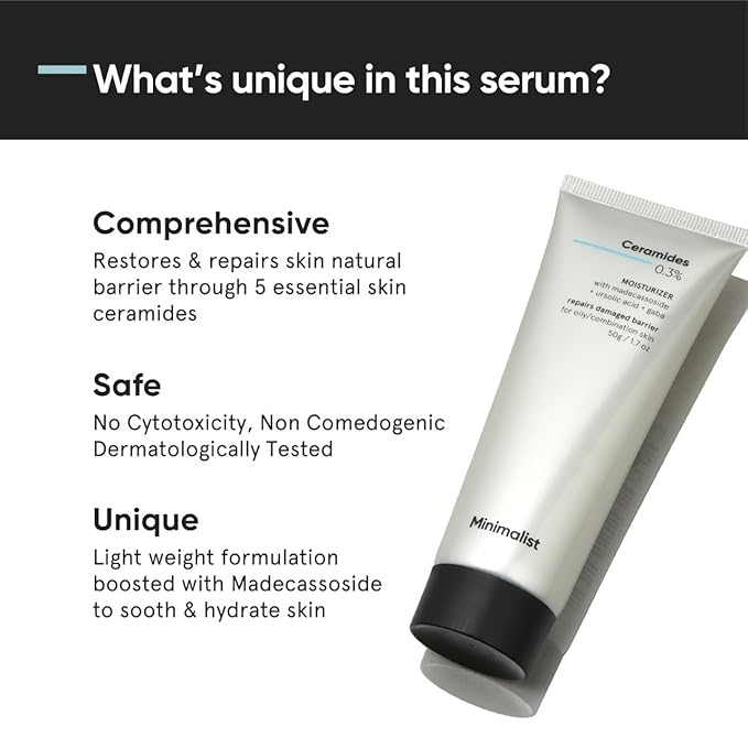 Minimalist 0.3% Ceramide Face Moisturizer For Barrier Repair & Deep Moisturization | Daily Repairing Face Moisturizing Cream | For Oily - Combination Skin | 50g - Image 3