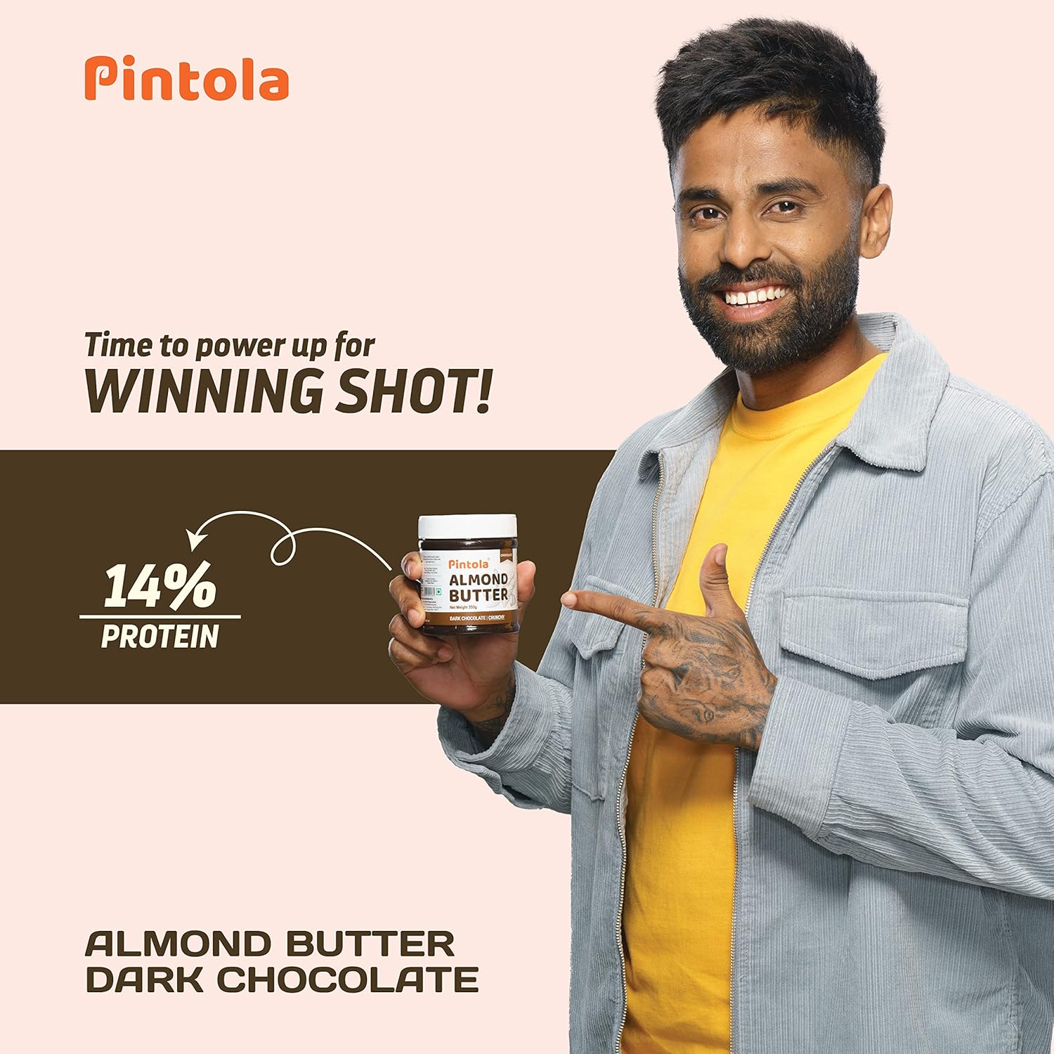 Pintola Almond Choco Spread Crunchy 200g | High Protein & fiber | Gluten & cholesterol free | Crispy | Rich in vitamins & anti-oxidants | Made...
