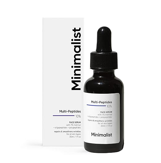 Minimalist Multi Peptide Night Face Serum for Ageless Younger Skin, 30 ml | Collagen Boosting, Hydrating & Overnight Repair Serum for Women & Men with 7% Matrixyl 3000 & 3% Bio-Placenta - Image 1