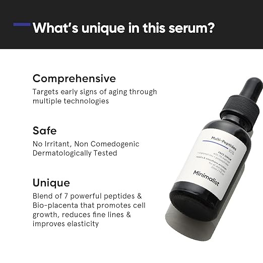 Minimalist Multi Peptide Night Face Serum for Ageless Younger Skin, 30 ml | Collagen Boosting, Hydrating & Overnight Repair Serum for Women & Men with 7% Matrixyl 3000 & 3% Bio-Placenta - Image 2