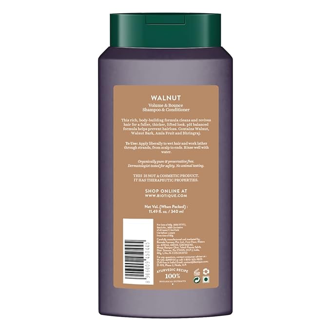 Biotique Bio Walnut Bark Volumizing Shampoo for Fine & Thinning Hair, 340 ml - Image 2