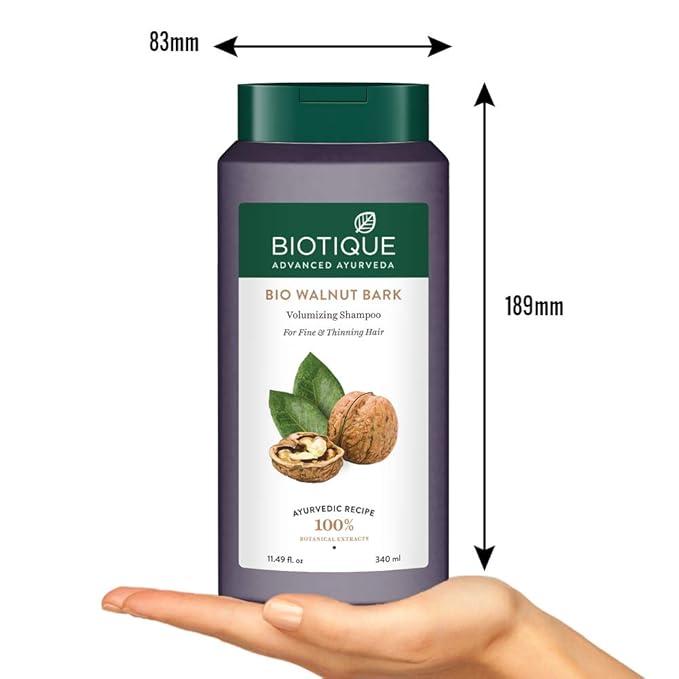 Biotique Bio Walnut Bark Volumizing Shampoo for Fine & Thinning Hair, 340 ml - Image 3
