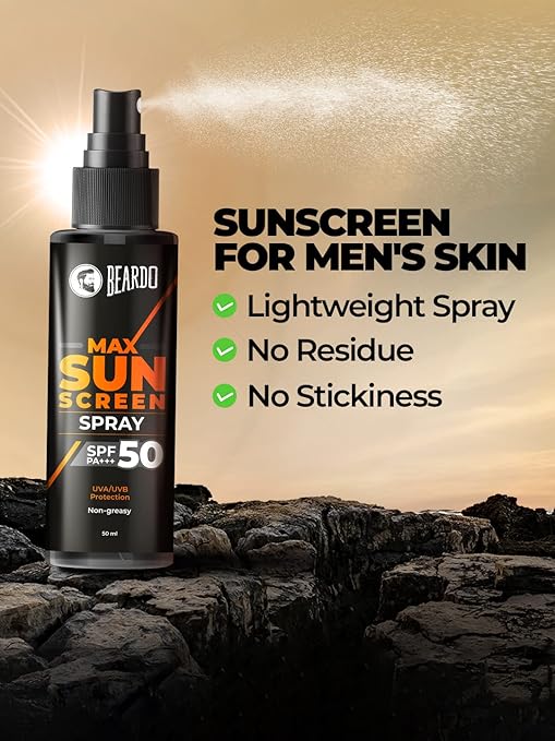 Beardo Max Sunscreen SPF 50 & PA+++ Spray for Men, 50ml - Image 3