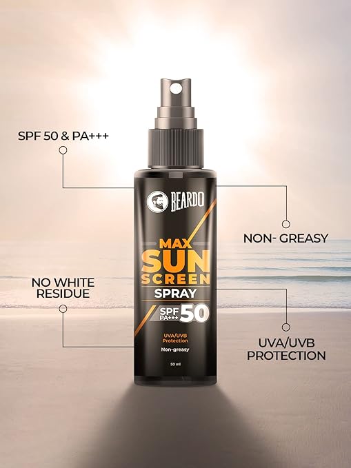 Beardo Max Sunscreen SPF 50 & PA+++ Spray for Men, 50ml - Image 4